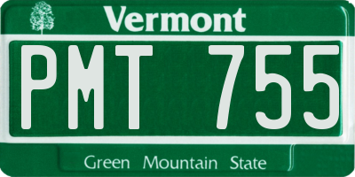 VT license plate PMT755