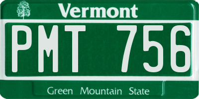VT license plate PMT756