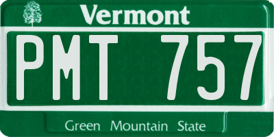 VT license plate PMT757
