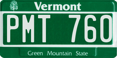 VT license plate PMT760
