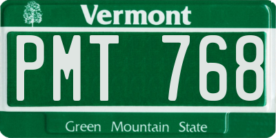 VT license plate PMT768