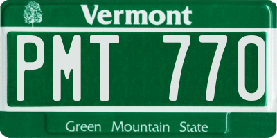 VT license plate PMT770