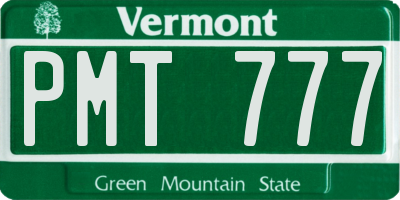 VT license plate PMT777