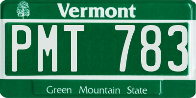 VT license plate PMT783