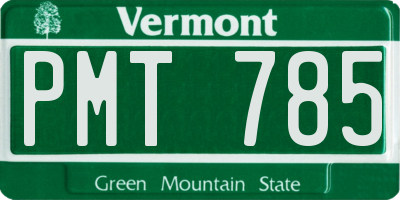 VT license plate PMT785