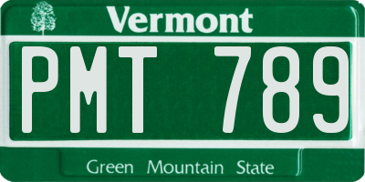 VT license plate PMT789
