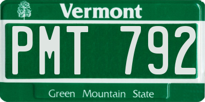 VT license plate PMT792