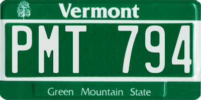VT license plate PMT794
