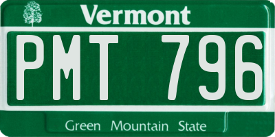 VT license plate PMT796