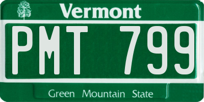 VT license plate PMT799