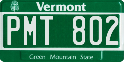 VT license plate PMT802