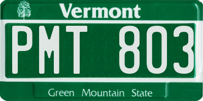 VT license plate PMT803