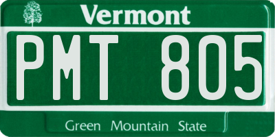 VT license plate PMT805