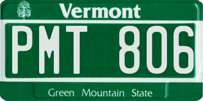 VT license plate PMT806