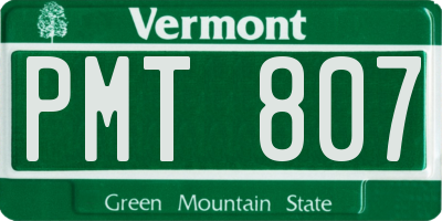 VT license plate PMT807