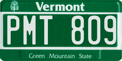 VT license plate PMT809