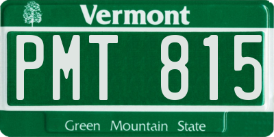 VT license plate PMT815
