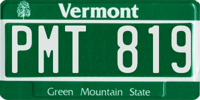 VT license plate PMT819
