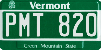 VT license plate PMT820