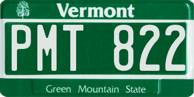 VT license plate PMT822