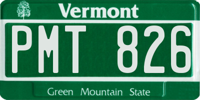 VT license plate PMT826