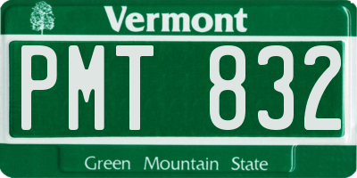 VT license plate PMT832