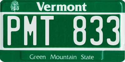 VT license plate PMT833
