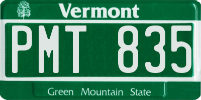 VT license plate PMT835