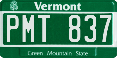 VT license plate PMT837