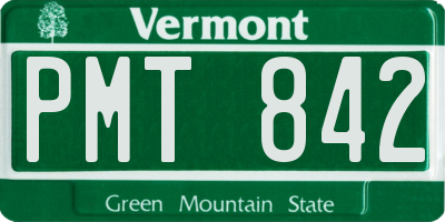 VT license plate PMT842