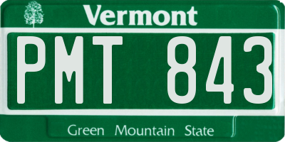 VT license plate PMT843