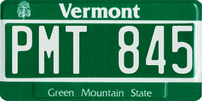 VT license plate PMT845
