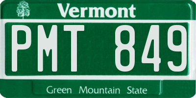 VT license plate PMT849