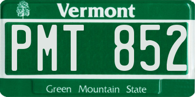 VT license plate PMT852