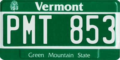 VT license plate PMT853