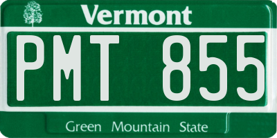 VT license plate PMT855