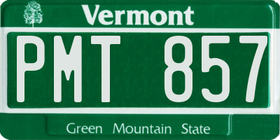 VT license plate PMT857