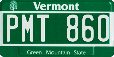 VT license plate PMT860