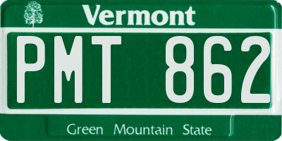 VT license plate PMT862