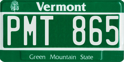 VT license plate PMT865