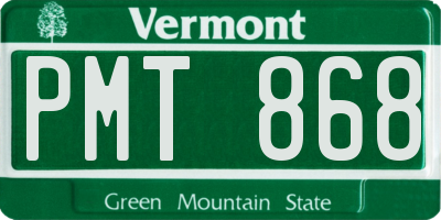 VT license plate PMT868