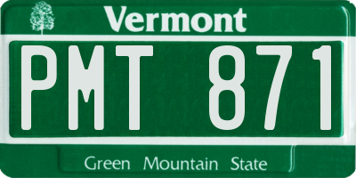 VT license plate PMT871