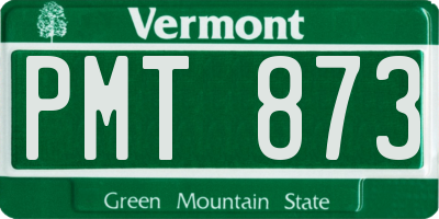 VT license plate PMT873