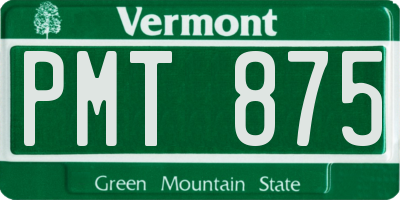 VT license plate PMT875