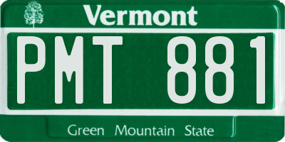 VT license plate PMT881