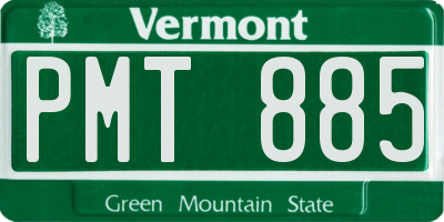 VT license plate PMT885