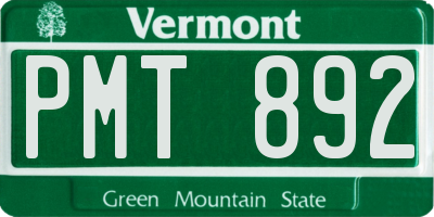VT license plate PMT892