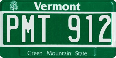 VT license plate PMT912