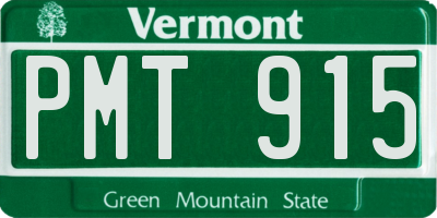 VT license plate PMT915
