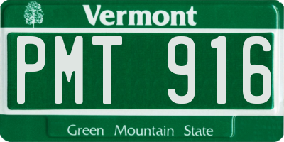 VT license plate PMT916